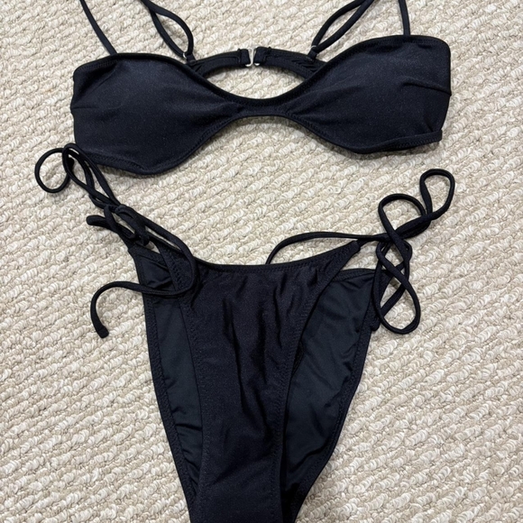 Volcom Other - Volcom Women's Black Sparkly Ties Bikini Set